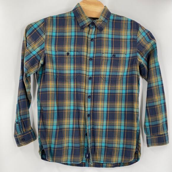 L.L.Bean Medium Green Blue Plaid Slightly Fitted Long Sleeve Button Down‎ Shirt - Picture 3 of 4